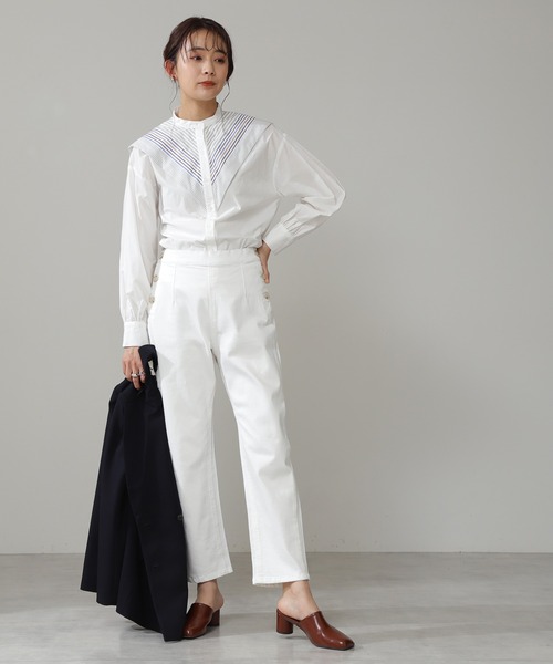 N.(N. Natural Beauty Basic)(エヌエヌナチュラルビューティーベーシック)の「【S Size Line】◆マリンボタンテーパードデニムパンツ(デニムパンツ・レディース・ホワイト/インディゴブルー・SMALL/MEDIUM)」の14枚目の写真