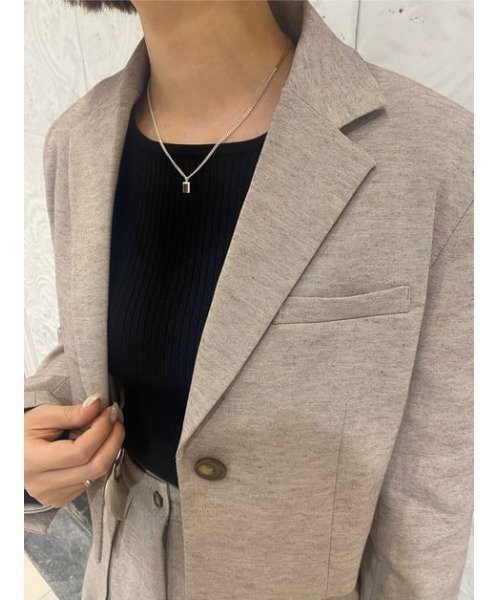 THROW by SLY(スローバイスライ)の「THROW MANNISH CROP TAILOR JK マニッシュ クロップ テイラー ジャケット(テーラードジャケット・レディース・ベージュ/ライトブラック・0/1)」の21枚目の写真