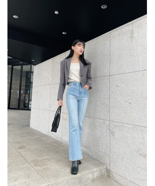 THROW by SLY(スローバイスライ)の「THROW MANNISH CROP TAILOR JK マニッシュ クロップ テイラー ジャケット(テーラードジャケット・レディース・ベージュ/ライトブラック・0/1)」の11枚目の写真