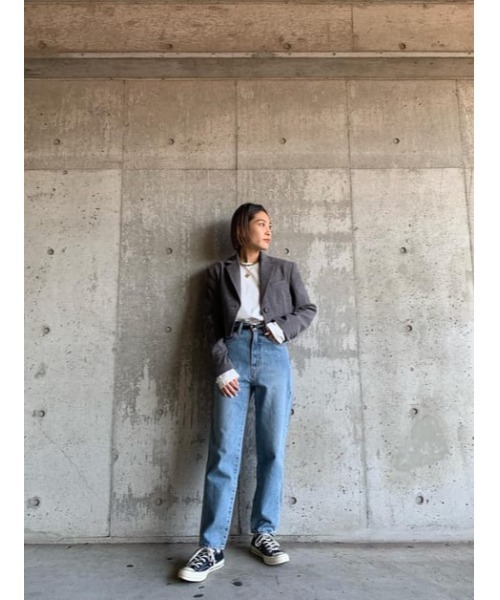 THROW by SLY(スローバイスライ)の「THROW MANNISH CROP TAILOR JK マニッシュ クロップ テイラー ジャケット(テーラードジャケット・レディース・ベージュ/ライトブラック・0/1)」の12枚目の写真