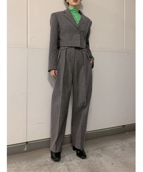 THROW by SLY(スローバイスライ)の「THROW MANNISH CROP TAILOR JK マニッシュ クロップ テイラー ジャケット(テーラードジャケット・レディース・ベージュ/ライトブラック・0/1)」の17枚目の写真