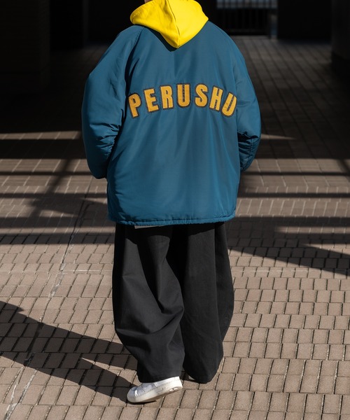 セール】Perushuバックロゴコーチジャケット（ブルゾン）｜Perushu