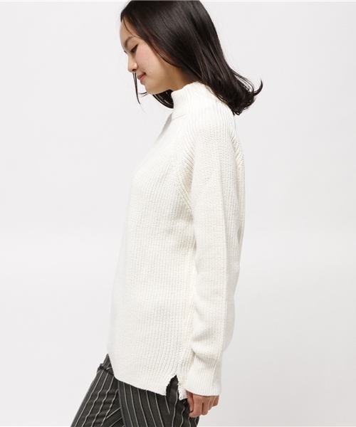 CIAOPANIC（チャオパニック）の「【Ciaopanic】パルキーA/C片畦ボトルNP/O（ニット/セーター・レディース・イエロー/ブルー/ネイビー/グレー/ホワイト・FREE）」の12枚目の写真