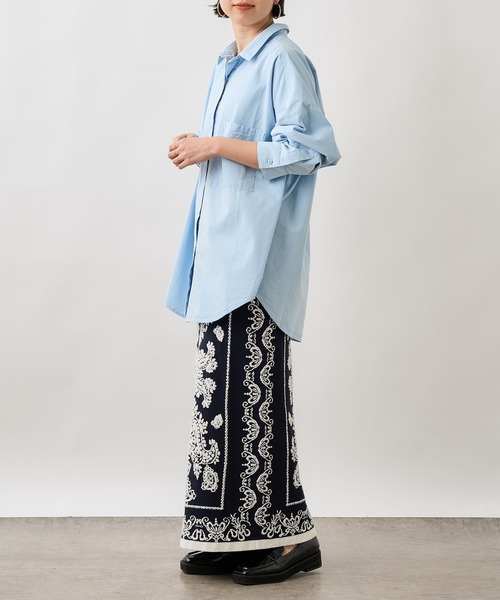 Omekashi（オメカシ）の「カラーオーバーシャツ（シャツ/ブラウス・レディース・レッド/ピンク/ブルー・FREE）」の5枚目の写真