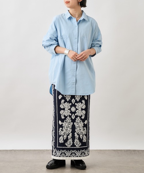 Omekashi（オメカシ）の「カラーオーバーシャツ（シャツ/ブラウス・レディース・レッド/ピンク/ブルー・FREE）」の4枚目の写真