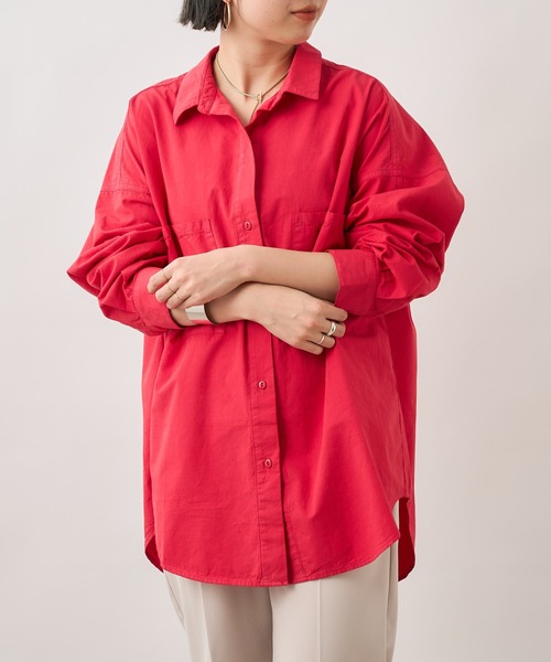Omekashi（オメカシ）の「カラーオーバーシャツ（シャツ/ブラウス・レディース・レッド/ピンク/ブルー・FREE）」の10枚目の写真
