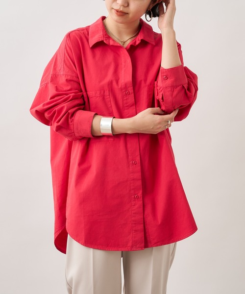 Omekashi（オメカシ）の「カラーオーバーシャツ（シャツ/ブラウス・レディース・レッド/ピンク/ブルー・FREE）」の11枚目の写真