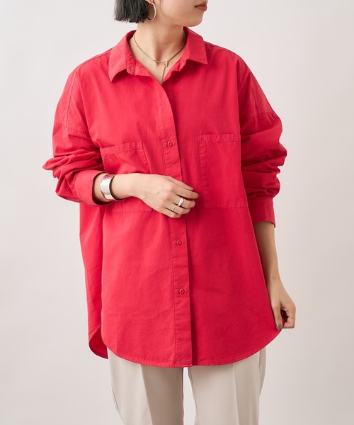 Omekashi（オメカシ）の「カラーオーバーシャツ（シャツ/ブラウス・レディース・レッド/ピンク/ブルー・FREE）」の12枚目の写真