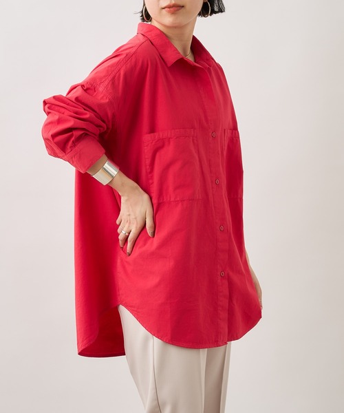 Omekashi（オメカシ）の「カラーオーバーシャツ（シャツ/ブラウス・レディース・レッド/ピンク/ブルー・FREE）」の13枚目の写真