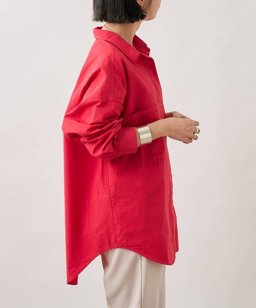 Omekashi（オメカシ）の「カラーオーバーシャツ（シャツ/ブラウス・レディース・レッド/ピンク/ブルー・FREE）」の14枚目の写真