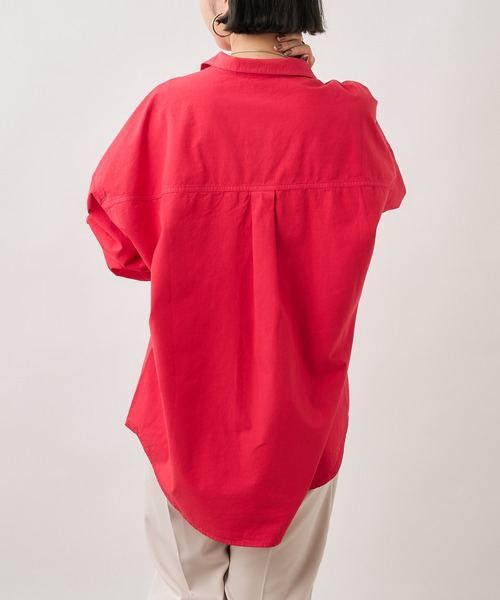 Omekashi（オメカシ）の「カラーオーバーシャツ（シャツ/ブラウス・レディース・レッド/ピンク/ブルー・FREE）」の16枚目の写真