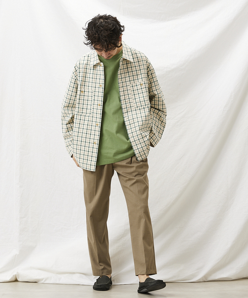 JOURNAL STANDARD relume(ジャーナルスタンダード レリューム)の「オーバーサイズ CPOチェックシャツ(シャツ/ブラウス・メンズ・パープル/ネイビー/ブルー/グリーン・MEDIUM/LARGE)」の13枚目の写真