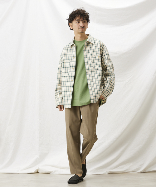 JOURNAL STANDARD relume(ジャーナルスタンダード レリューム)の「オーバーサイズ CPOチェックシャツ(シャツ/ブラウス・メンズ・パープル/ネイビー/ブルー/グリーン・MEDIUM/LARGE)」の14枚目の写真