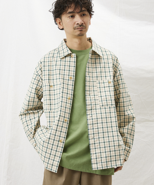 JOURNAL STANDARD relume(ジャーナルスタンダード レリューム)の「オーバーサイズ CPOチェックシャツ(シャツ/ブラウス・メンズ・パープル/ネイビー/ブルー/グリーン・MEDIUM/LARGE)」の16枚目の写真