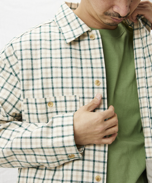 JOURNAL STANDARD relume(ジャーナルスタンダード レリューム)の「オーバーサイズ CPOチェックシャツ(シャツ/ブラウス・メンズ・パープル/ネイビー/ブルー/グリーン・MEDIUM/LARGE)」の17枚目の写真