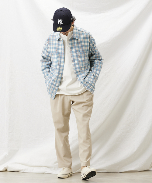 JOURNAL STANDARD relume(ジャーナルスタンダード レリューム)の「オーバーサイズ CPOチェックシャツ(シャツ/ブラウス・メンズ・パープル/ネイビー/ブルー/グリーン・MEDIUM/LARGE)」の18枚目の写真