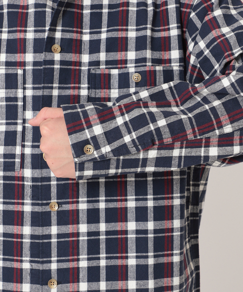 JOURNAL STANDARD relume(ジャーナルスタンダード レリューム)の「オーバーサイズ CPOチェックシャツ(シャツ/ブラウス・メンズ・パープル/ネイビー/ブルー/グリーン・MEDIUM/LARGE)」の10枚目の写真