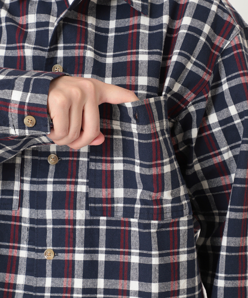 JOURNAL STANDARD relume(ジャーナルスタンダード レリューム)の「オーバーサイズ CPOチェックシャツ(シャツ/ブラウス・メンズ・パープル/ネイビー/ブルー/グリーン・MEDIUM/LARGE)」の12枚目の写真