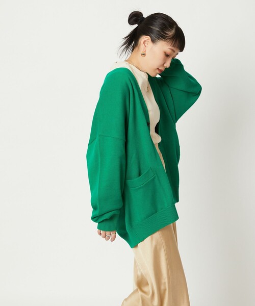 FREAK'S STORE（フリークスストア）の「WEB限定 ライトウェイト ルーズフィット コットンカーディガン/ルーズカーディガン（カーディガン/ボレロ・メンズ・グレー/ブラック/イエロー/グリーン・SMALL/MEDIUM/LARGE）」の3枚目の写真