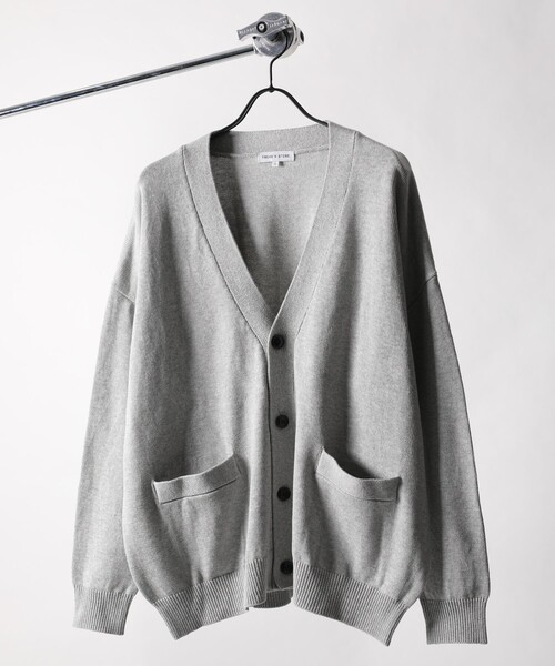 FREAK'S STORE（フリークスストア）の「WEB限定 ライトウェイト ルーズフィット コットンカーディガン/ルーズカーディガン（カーディガン/ボレロ・メンズ・グレー/ブラック/イエロー/グリーン・SMALL/MEDIUM/LARGE）」の5枚目の写真