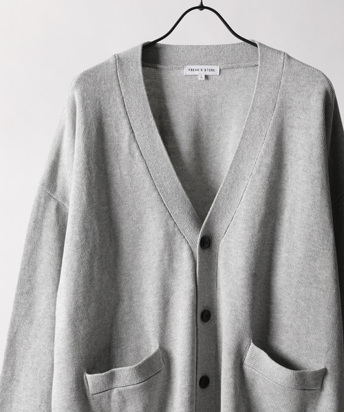 FREAK'S STORE（フリークスストア）の「WEB限定 ライトウェイト ルーズフィット コットンカーディガン/ルーズカーディガン（カーディガン/ボレロ・メンズ・グレー/ブラック/イエロー/グリーン・SMALL/MEDIUM/LARGE）」の6枚目の写真