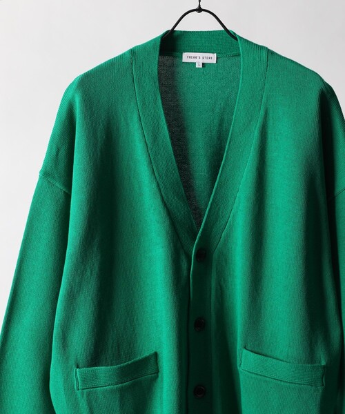 FREAK'S STORE（フリークスストア）の「WEB限定 ライトウェイト ルーズフィット コットンカーディガン/ルーズカーディガン（カーディガン/ボレロ・メンズ・グレー/ブラック/イエロー/グリーン・SMALL/MEDIUM/LARGE）」の13枚目の写真