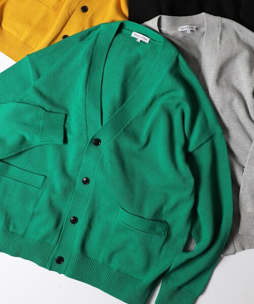 FREAK'S STORE（フリークスストア）の「WEB限定 ライトウェイト ルーズフィット コットンカーディガン/ルーズカーディガン（カーディガン/ボレロ・メンズ・グレー/ブラック/イエロー/グリーン・SMALL/MEDIUM/LARGE）」の19枚目の写真