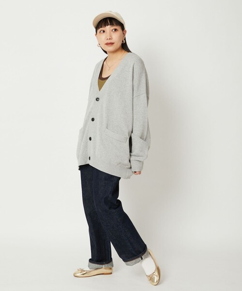 FREAK'S STORE（フリークスストア）の「WEB限定 ライトウェイト ルーズフィット コットンカーディガン/ルーズカーディガン（カーディガン/ボレロ・メンズ・グレー/ブラック/イエロー/グリーン・SMALL/MEDIUM/LARGE）」の20枚目の写真