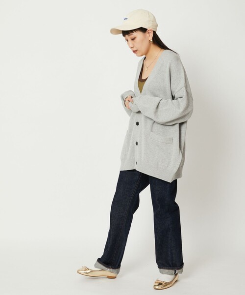 FREAK'S STORE（フリークスストア）の「WEB限定 ライトウェイト ルーズフィット コットンカーディガン/ルーズカーディガン（カーディガン/ボレロ・メンズ・グレー/ブラック/イエロー/グリーン・SMALL/MEDIUM/LARGE）」の21枚目の写真