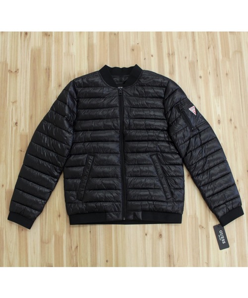 Guess（ゲス）の「ソフトナイロンMA-1中綿ブルゾン（MA-1・メンズ・ブラック・S/M/L/XL）」の9枚目の写真