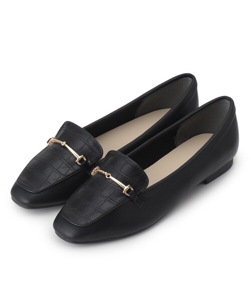 DRESKIP(ドレスキップ)の「◆素材コンビビットローファー(ドレスシューズ・レディース・アイボリー/ブラック/サンドベージュ・25/35/45)」の1枚目の写真