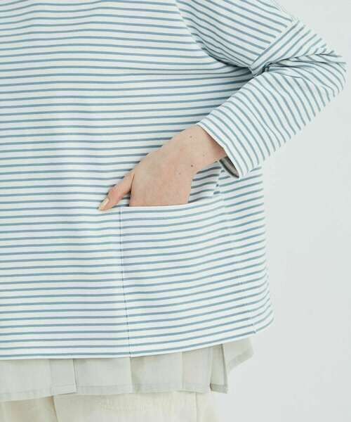 conges payes ADIEU TRISTESSE（コンジェ ペイエ アデュートリステス）の「バスクシャツ（Tシャツ/カットソー・レディース・パープル/ブルー/ベージュ・FREE）」の5枚目の写真