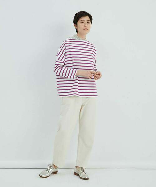 conges payes ADIEU TRISTESSE（コンジェ ペイエ アデュートリステス）の「バスクシャツ（Tシャツ/カットソー・レディース・パープル/ブルー/ベージュ・FREE）」の4枚目の写真