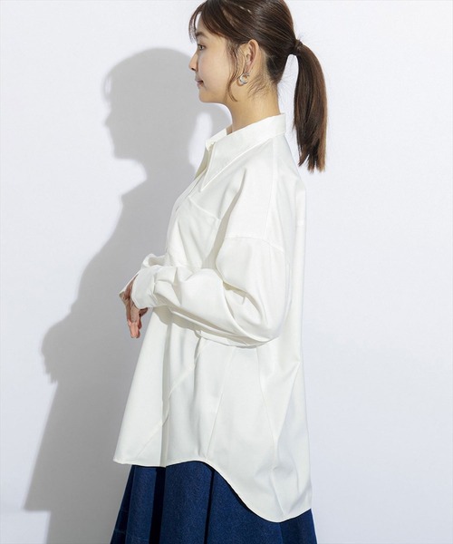 REDYAZEL（レディアゼル）の「リングドットボタンボリュームスリーブシャツ（シャツ/ブラウス・レディース・ライトグレー/オフホワイト/ブラック・FREE）」の19枚目の写真