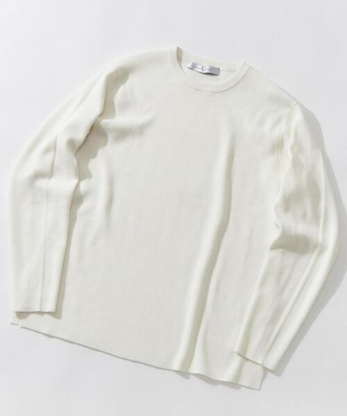 MEN'S MELROSE（メンズメルローズ）の「ストレッチスムースクルーネックニット（ニット/セーター・メンズ・グレー/ベージュ/ホワイト系その他・M/L）」の10枚目の写真