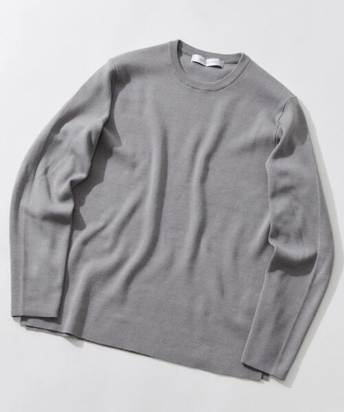 MEN'S MELROSE（メンズメルローズ）の「ストレッチスムースクルーネックニット（ニット/セーター・メンズ・グレー/ベージュ/ホワイト系その他・M/L）」の11枚目の写真