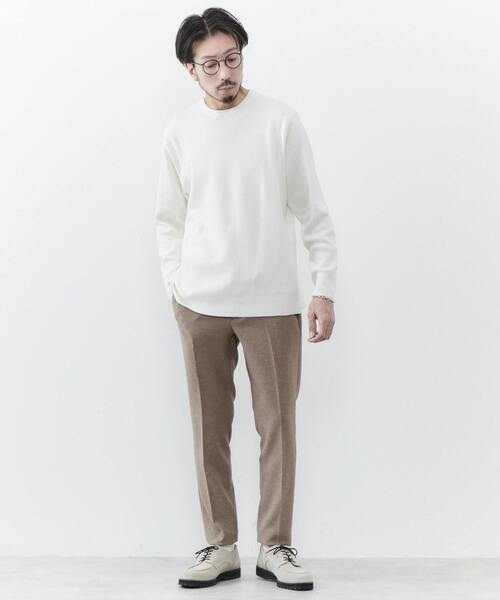 MEN'S MELROSE（メンズメルローズ）の「ストレッチスムースクルーネックニット（ニット/セーター・メンズ・グレー/ベージュ/ホワイト系その他・M/L）」の13枚目の写真