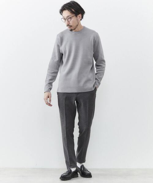MEN'S MELROSE（メンズメルローズ）の「ストレッチスムースクルーネックニット（ニット/セーター・メンズ・グレー/ベージュ/ホワイト系その他・M/L）」の14枚目の写真