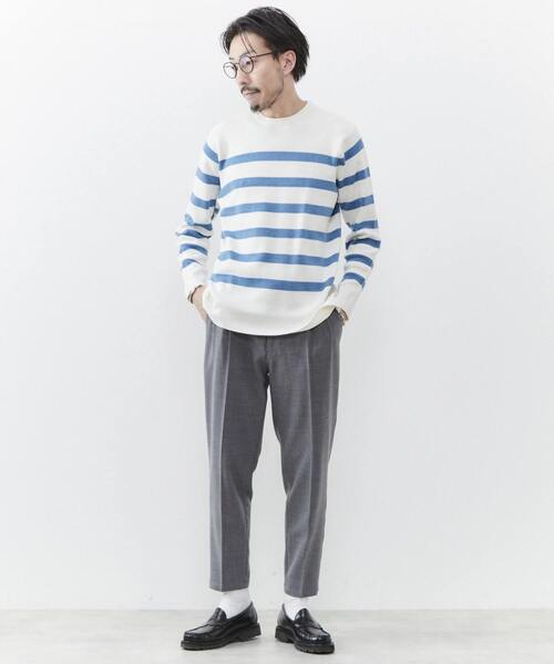 MEN'S MELROSE（メンズメルローズ）の「ストレッチスムースクルーネックニット（ニット/セーター・メンズ・グレー/ベージュ/ホワイト系その他・M/L）」の15枚目の写真
