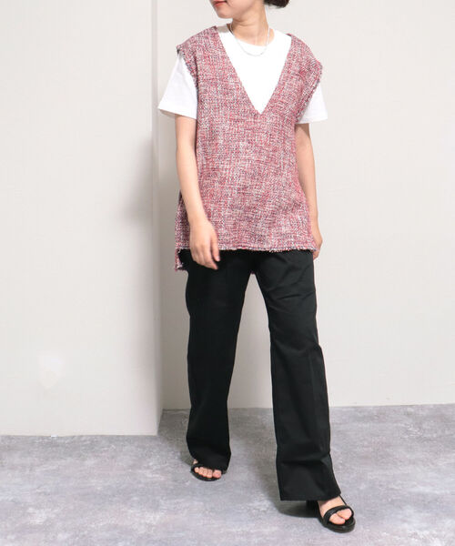 UNIVERSAL OVERALL（ユニバーサルオーバーオール）の「【UNIVERSAL OVERALL/ユニバーサルオーバーオール】WIDE PANTS（その他パンツ・レディース・ベージュ/ブラック・MEDIUM/SMALL）」の16枚目の写真