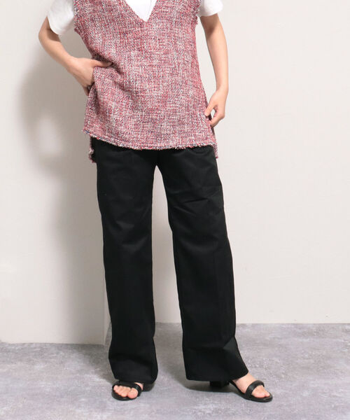 UNIVERSAL OVERALL（ユニバーサルオーバーオール）の「【UNIVERSAL OVERALL/ユニバーサルオーバーオール】WIDE PANTS（その他パンツ・レディース・ベージュ/ブラック・MEDIUM/SMALL）」の12枚目の写真