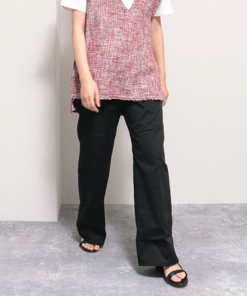 UNIVERSAL OVERALL（ユニバーサルオーバーオール）の「【UNIVERSAL OVERALL/ユニバーサルオーバーオール】WIDE PANTS（その他パンツ・レディース・ベージュ/ブラック・MEDIUM/SMALL）」の6枚目の写真