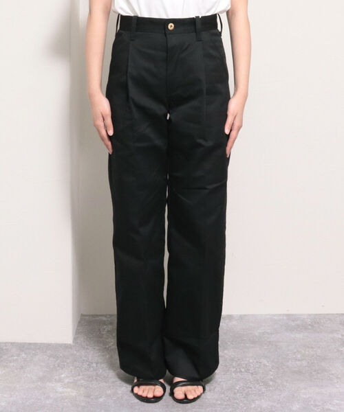 UNIVERSAL OVERALL（ユニバーサルオーバーオール）の「【UNIVERSAL OVERALL/ユニバーサルオーバーオール】WIDE PANTS（その他パンツ・レディース・ベージュ/ブラック・MEDIUM/SMALL）」の9枚目の写真