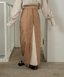 sheer layered slit skirt