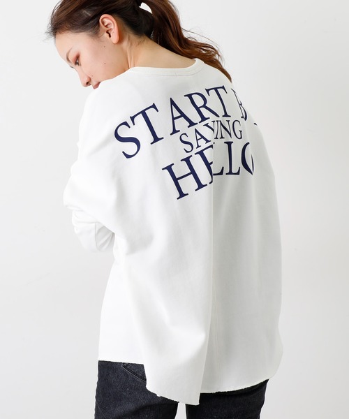 OUVRAGE CLASSE(ウヴラージュクラス)の「バックプリントスウェットプルオーバー(Tシャツ/カットソー・レディース・ピンク/アイボリー/オフホワイト/ネイビー・FREE)」の2枚目の写真