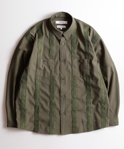 FDMTL(ファンダメンタル)の「FDMTL/ファンダメンタル/TAPE SHIRT/テープシャツ(シャツ/ブラウス・メンズ・ネイビー/ブラック/カーキ・5/2/1/4/3)」の2枚目の写真