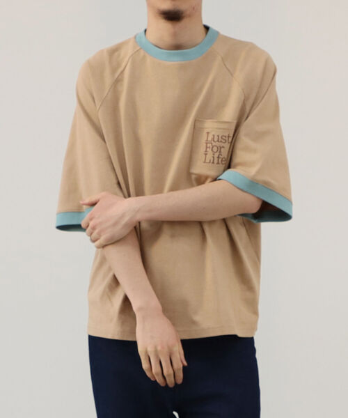BeAMS DOT(ビームスドット)の「【WEB限定】BeAMS DOT / リンガー ポケット Tシャツ(Tシャツ/カットソー・メンズ・ベージュ/グリーン・MEDIUM/LARGE)」の12枚目の写真
