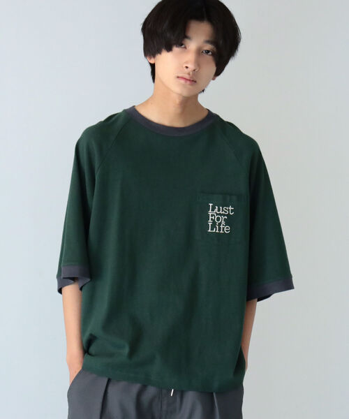 BeAMS DOT(ビームスドット)の「【WEB限定】BeAMS DOT / リンガー ポケット Tシャツ(Tシャツ/カットソー・メンズ・ベージュ/グリーン・MEDIUM/LARGE)」の13枚目の写真