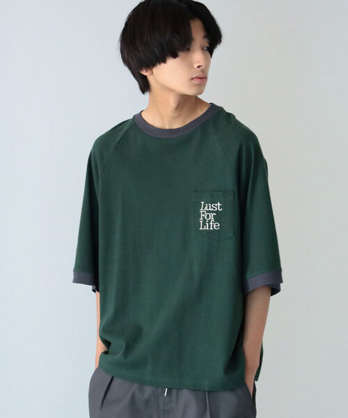 BeAMS DOT(ビームスドット)の「【WEB限定】BeAMS DOT / リンガー ポケット Tシャツ(Tシャツ/カットソー・メンズ・ベージュ/グリーン・MEDIUM/LARGE)」の14枚目の写真