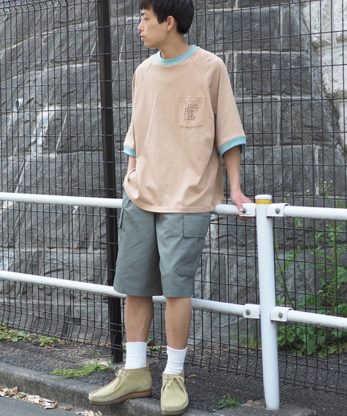 BeAMS DOT(ビームスドット)の「【WEB限定】BeAMS DOT / リンガー ポケット Tシャツ(Tシャツ/カットソー・メンズ・ベージュ/グリーン・MEDIUM/LARGE)」の5枚目の写真